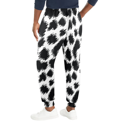 Cheetah Black Print Pattern Men's Casual Track Pants