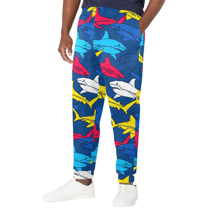 Shark Color Pattern Men's Casual Track Pants
