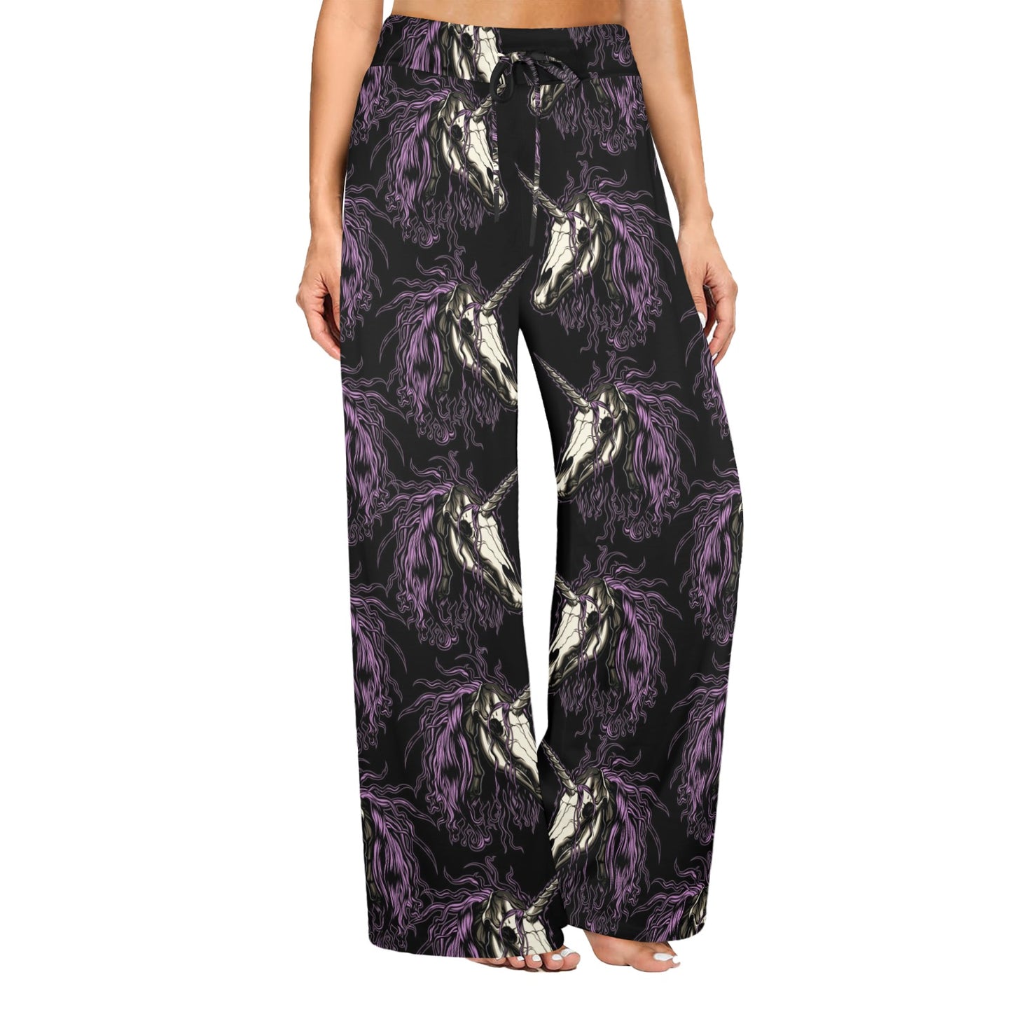 Unicorn Skull head Women's Wide Leg Lounge Pants