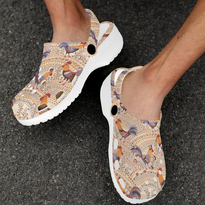 Chicken Boho Style Pattern Unisex Clogs Shoes