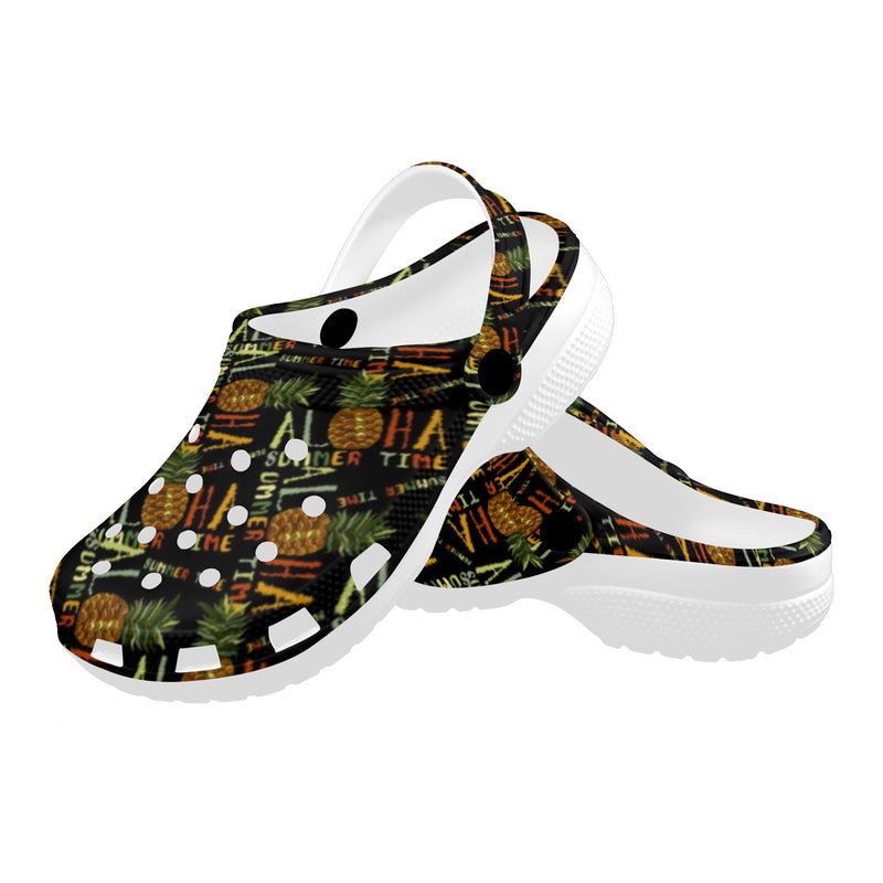 Aloha Hawaii Time Design Themed Print Unisex Clogs Shoes