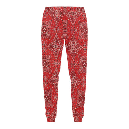 Bandana Red Pattern Print Design LKS3010 Men's Sweatpants