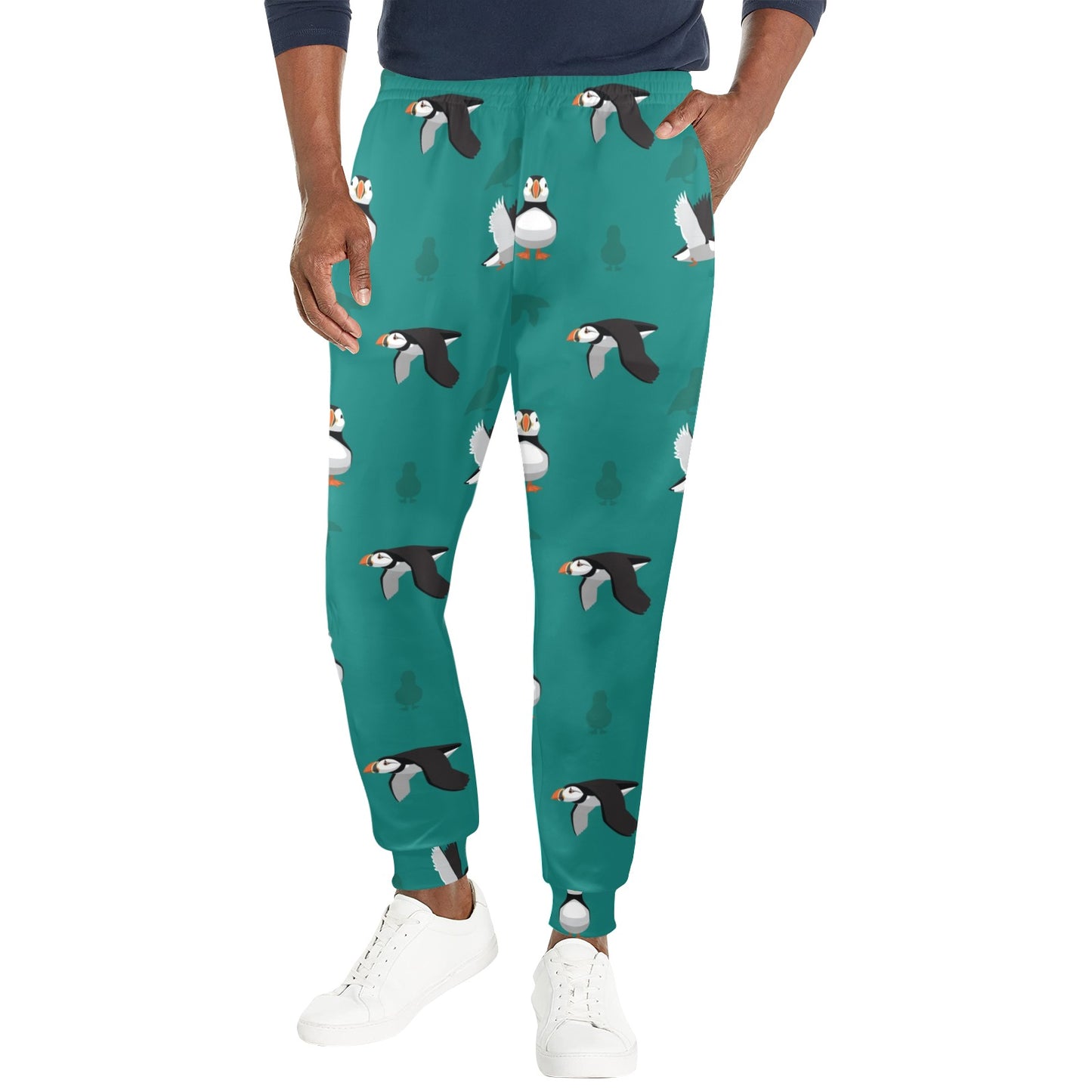 Puffin Pattern Print Design A02 Men's Casual Track Pants