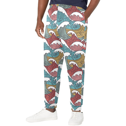 Tribal Wave Pattern Print Men's Casual Track Pants
