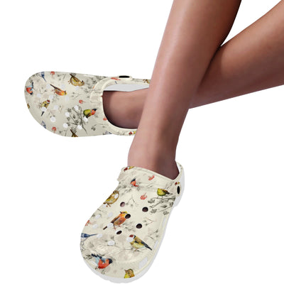 Bird Watercolor Design Pattern Unisex Clogs Shoes