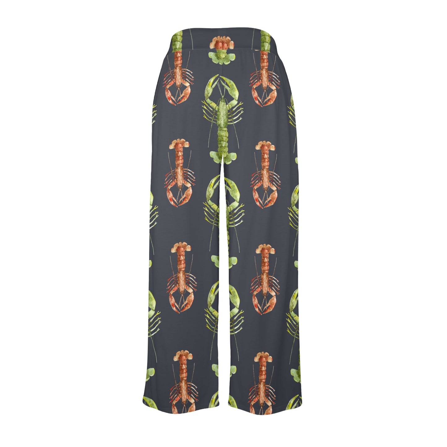 Lobster Pattern Print Design 01 Women's Wide Leg Lounge Pants