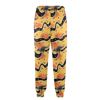 Kangaroos Aboriginal Pattern Print Design 06 Men's Casual Track Pants