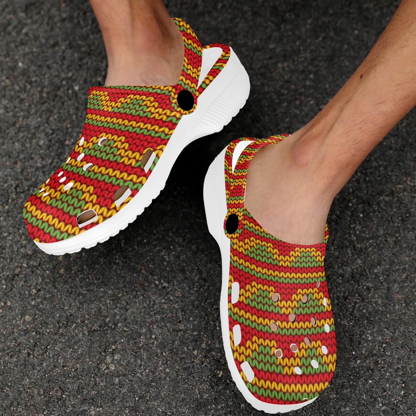 Rasta Reggae Color Print Unisex Clogs Shoes