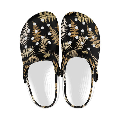 Fern Leave Bright Print Pattern Unisex Clogs Shoes