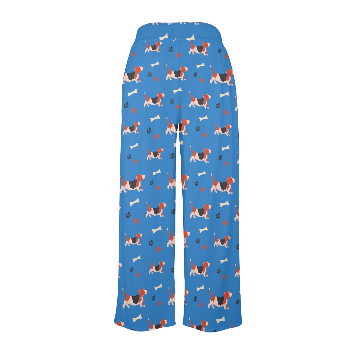 Basset Hound Pattern Print Design 02 Women's Wide Leg Lounge Pants