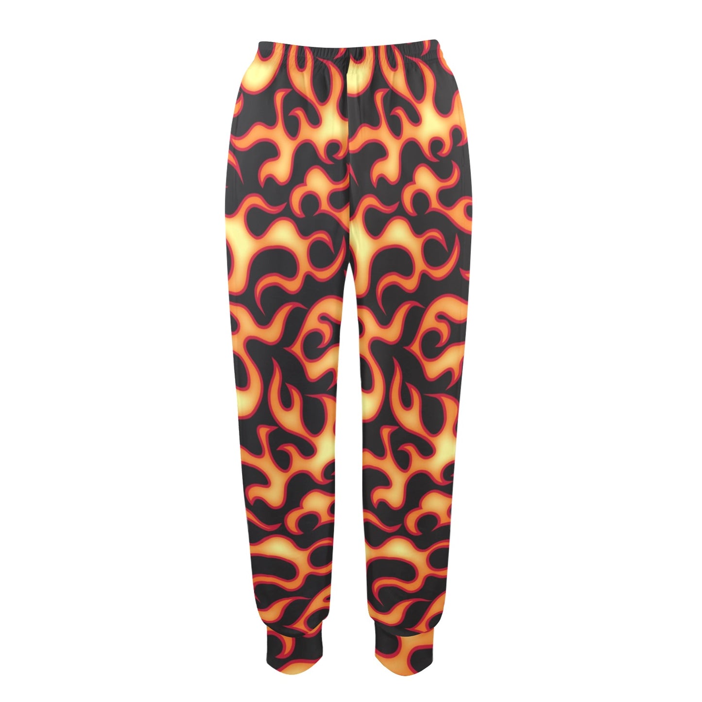 Flame Fire Themed Print Women's Casual Track Pants