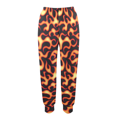 Flame Fire Themed Print Women's Casual Track Pants