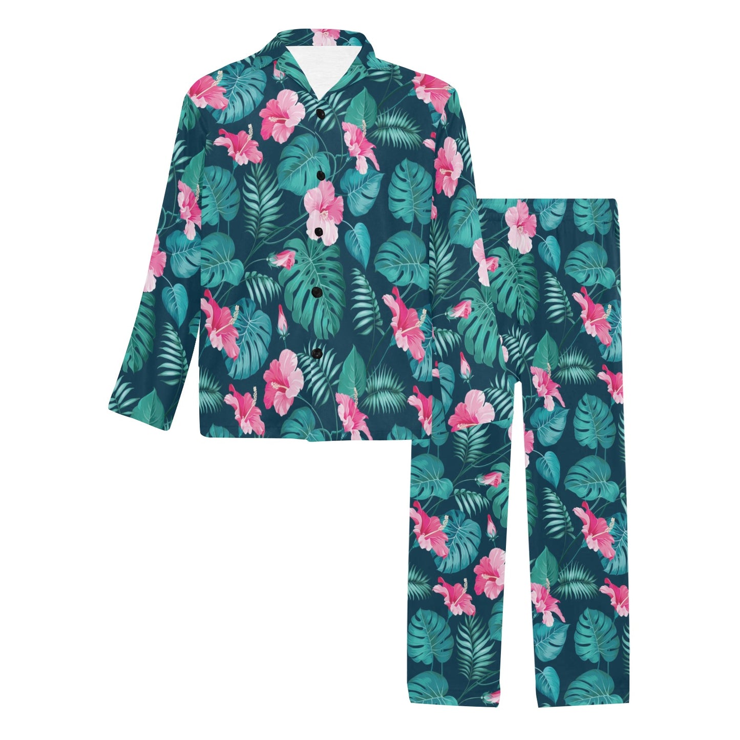Summer Floral Print Design LKS301 Men's Long Pajama Set