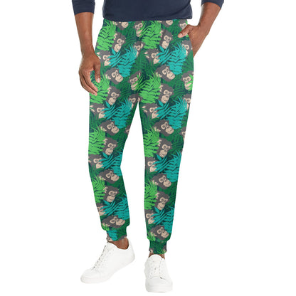 Chimpanzee Pattern Print Design 01 Men's Casual Track Pants