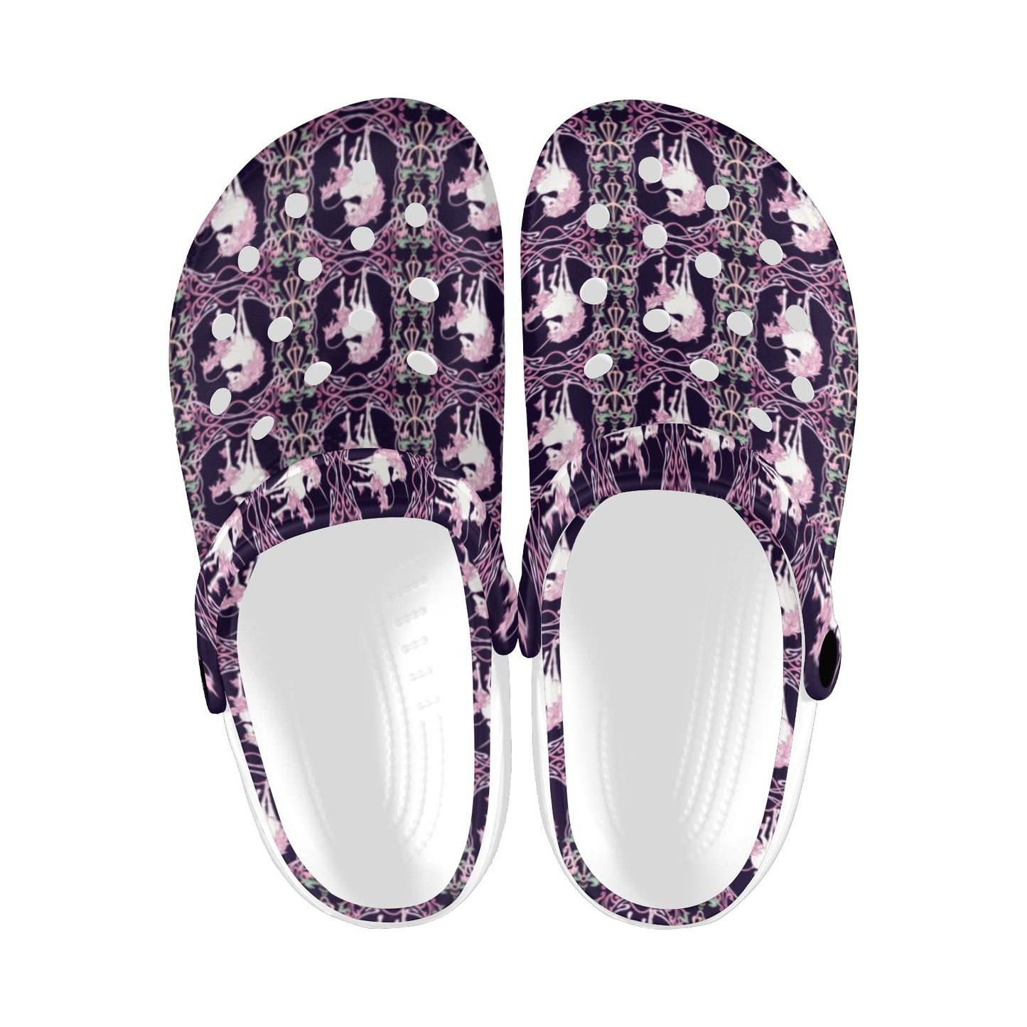 Unicorn Fantastic Flower Unisex Clogs Shoes