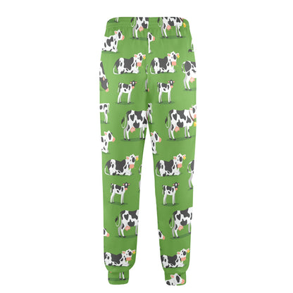 Cow Happy Print Pattern Men's Casual Track Pants
