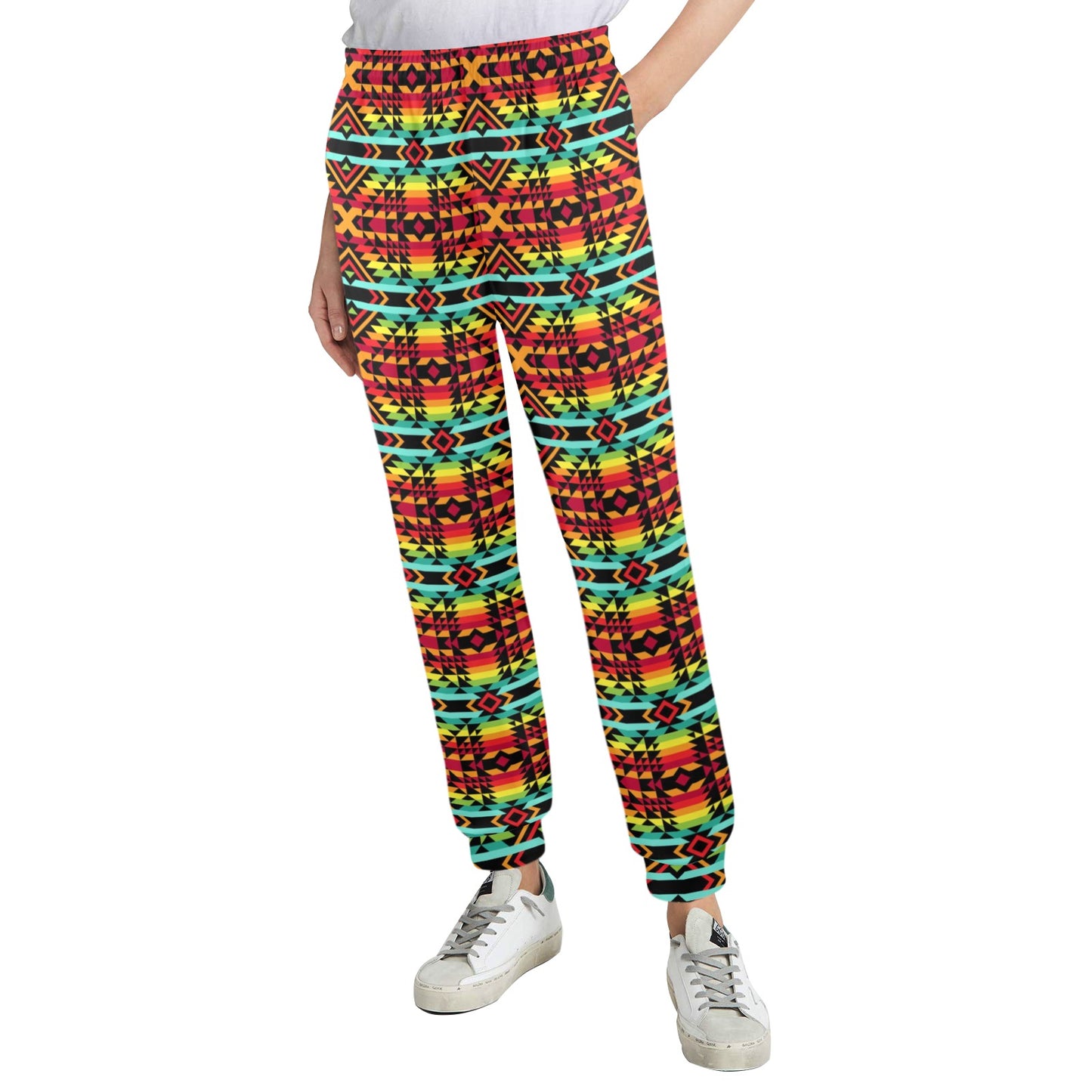 Kente Red Design African Print Women's Casual Track Pants