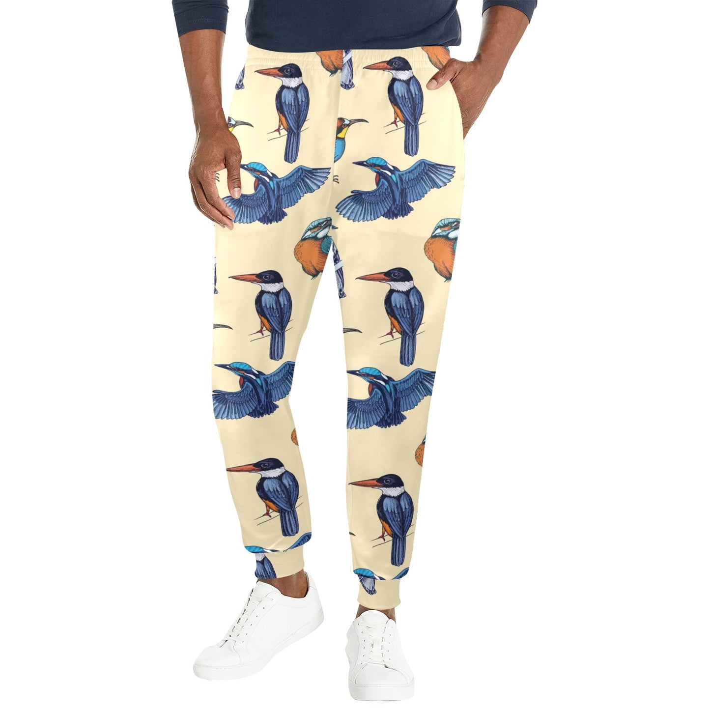 Kingfisher Bird Pattern Print Design 04 Men's Casual Track Pants