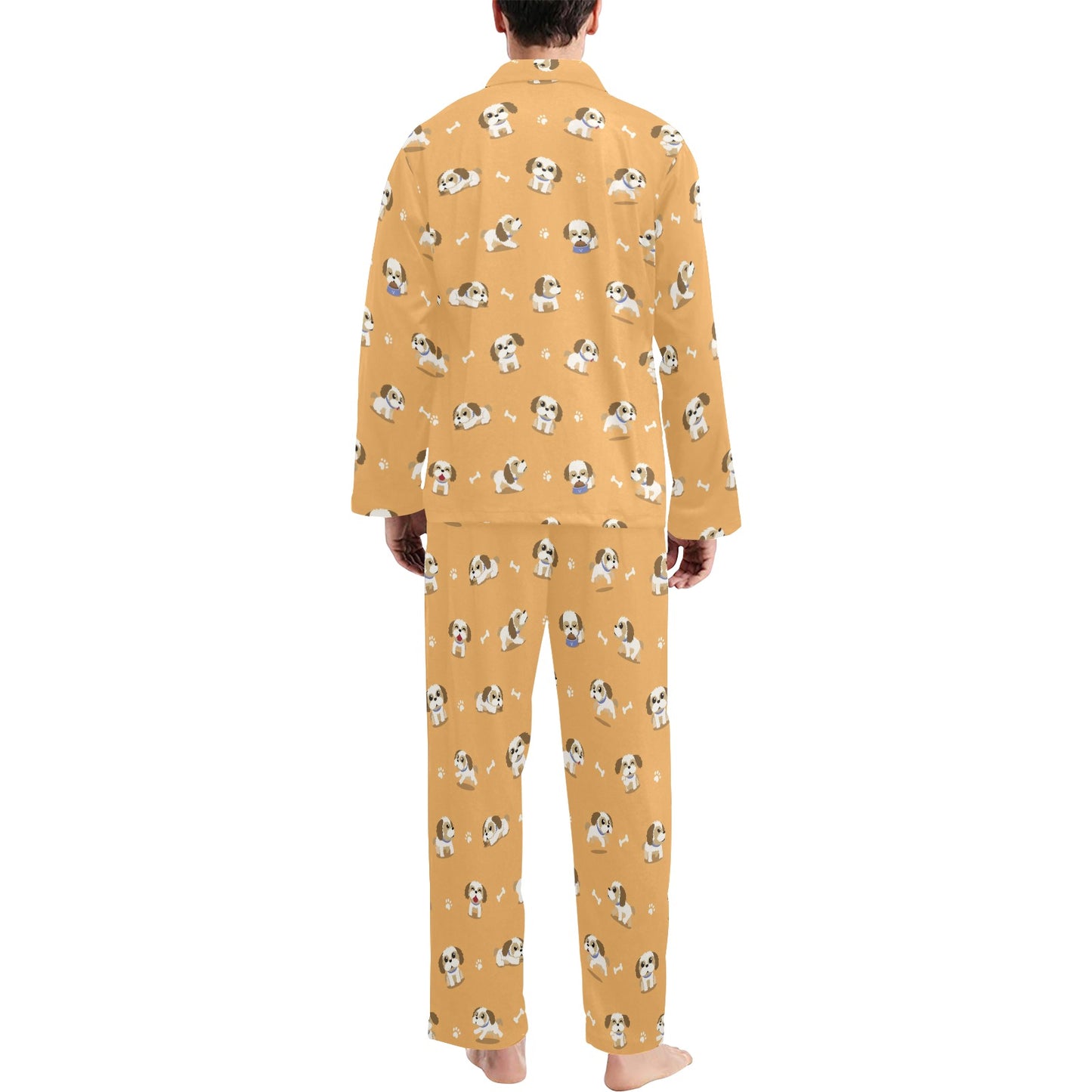 Shih Tzu Print Design LKS304 Men's Long Pajama Set