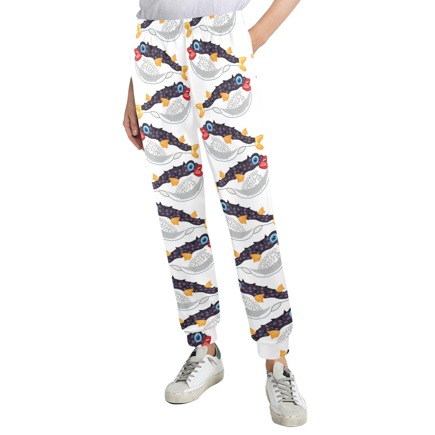 Fugu Pattern Print Design 03 Women's Casual Track Pants