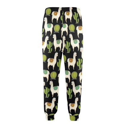 Alpaca Cactus Pattern Print Design 07 Men's Casual Track Pants