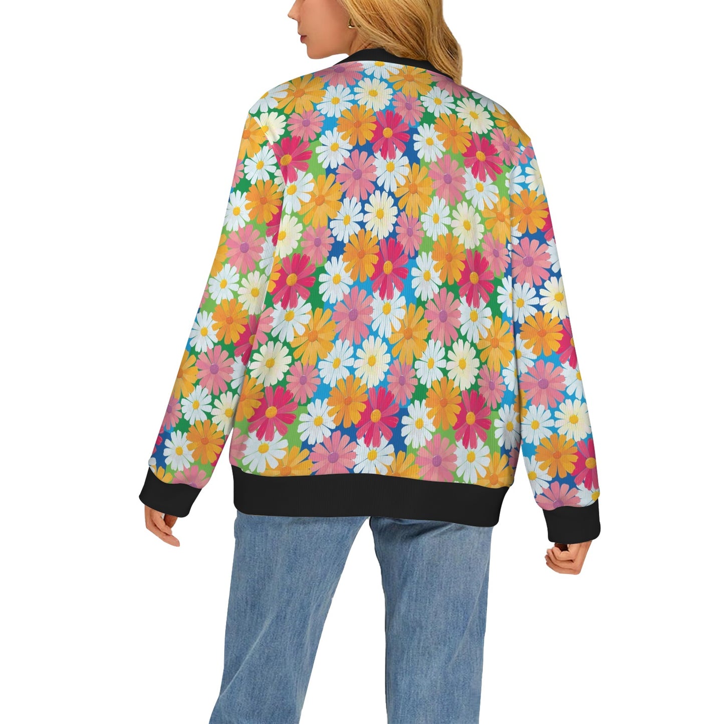 Daisy Pattern Print Design DS05 Women's Cardigan