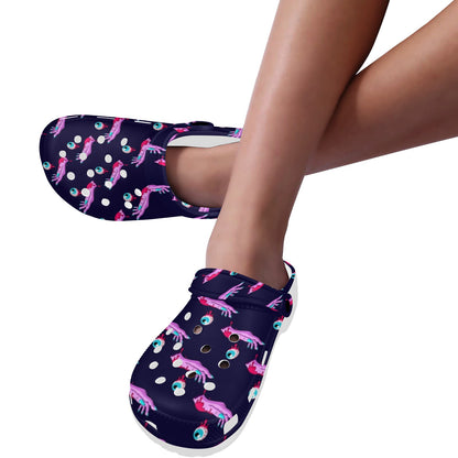 Zombie Pink Hand Design Pattern Print Unisex Clogs Shoes
