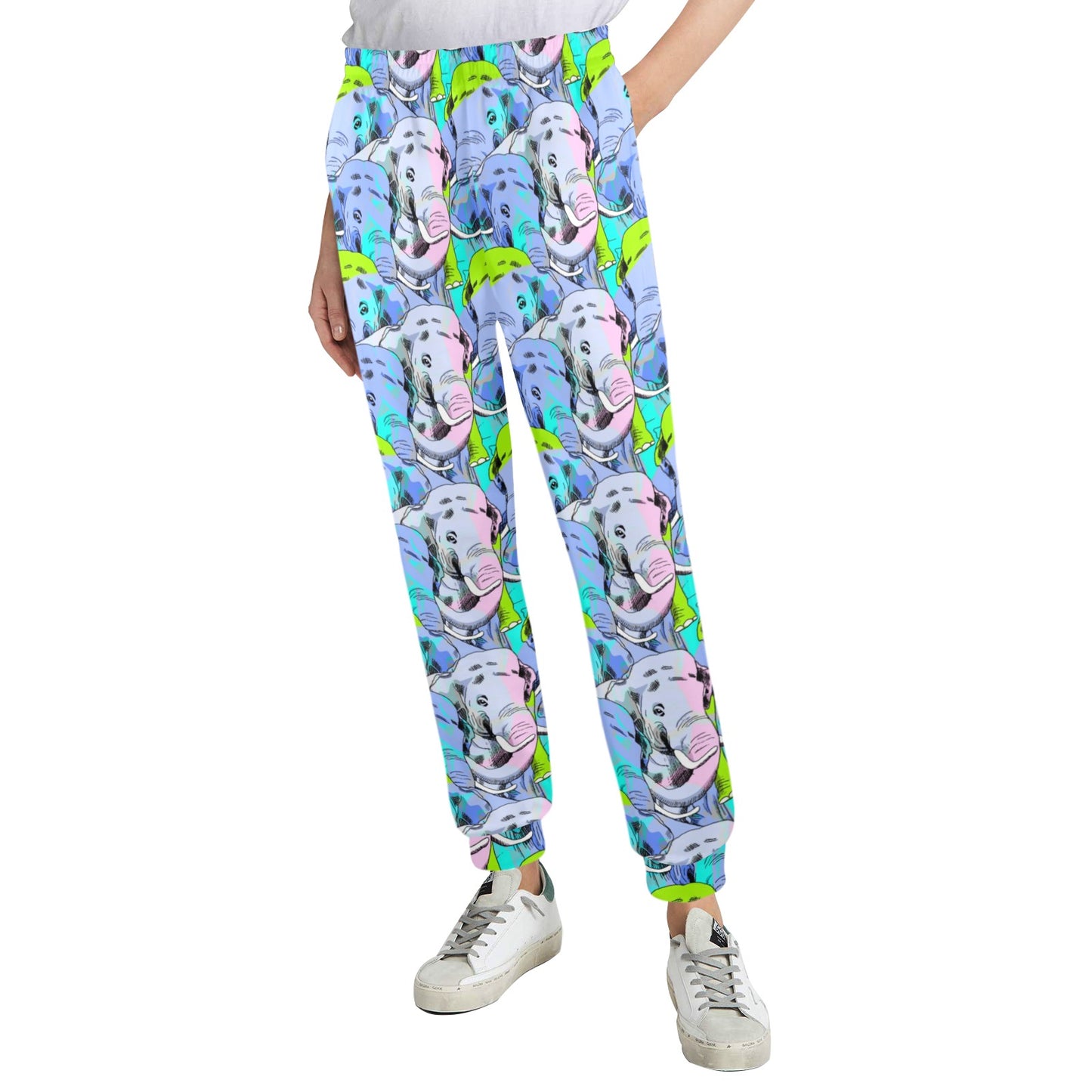 Elephant Art color Print Pattern Women's Casual Track Pants