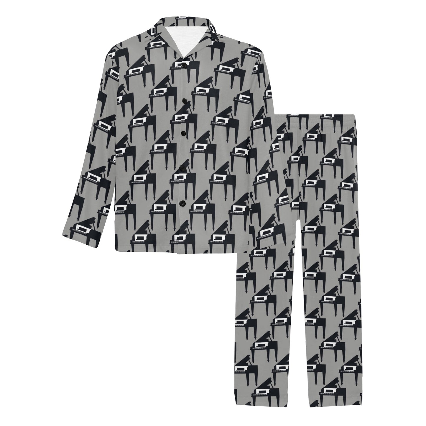 Piano Print Design LKS404 Men's Long Pajama Set