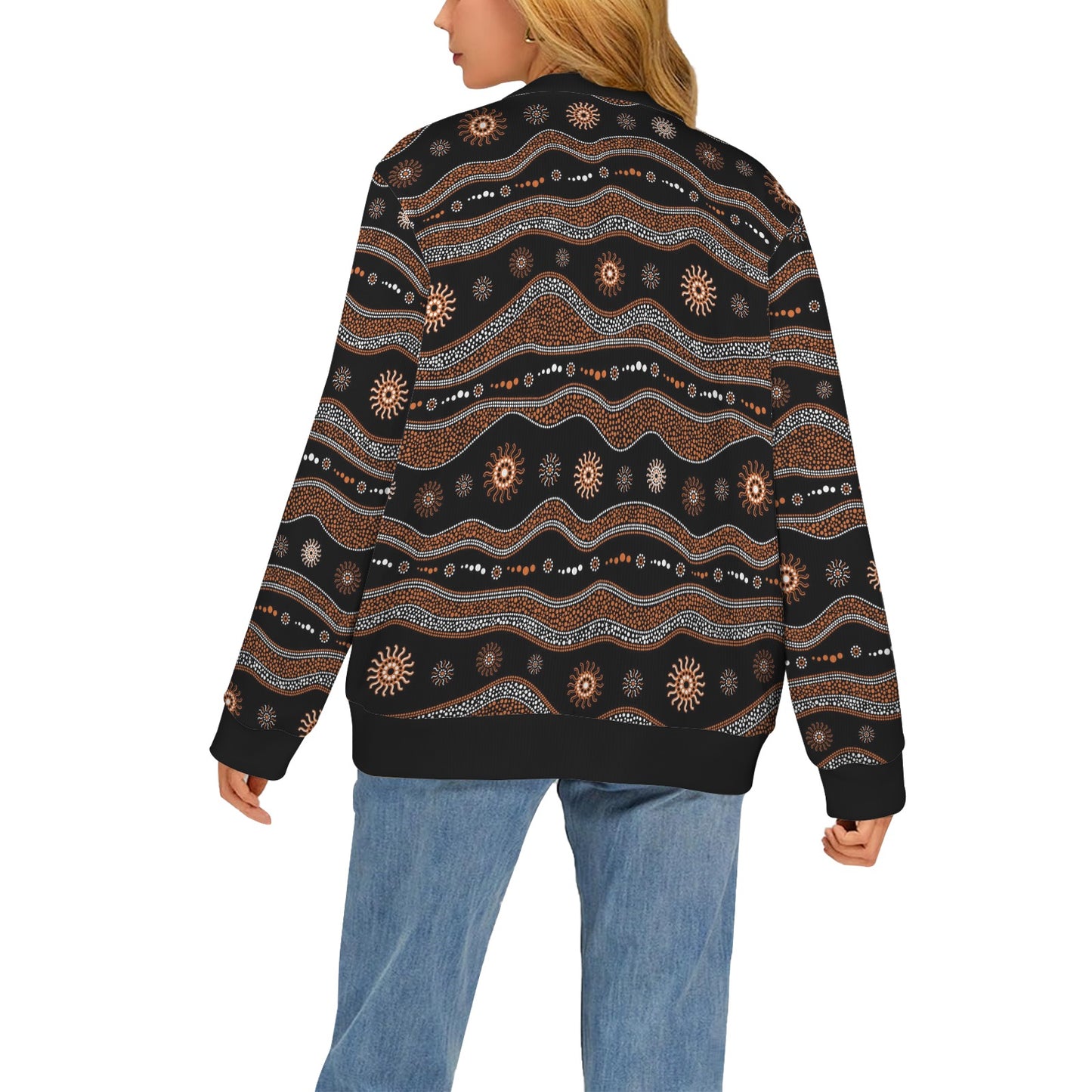 Aboriginal Print Design LKS404 Women's Cardigan