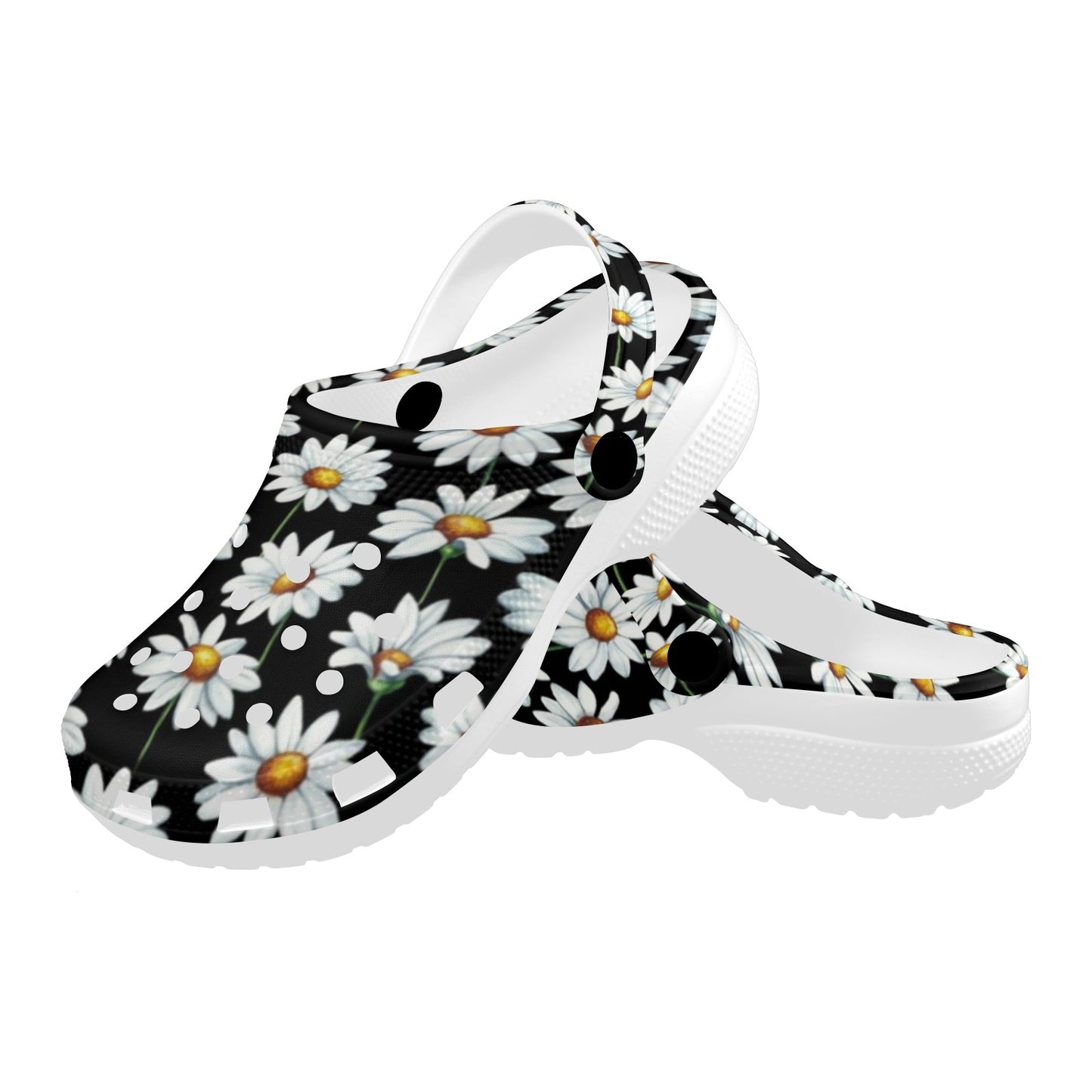 Daisy Print Pattern Unisex Clogs Shoes