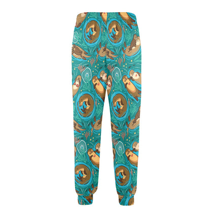 Sea Otter Pattern Print Design 01 Men's Casual Track Pants