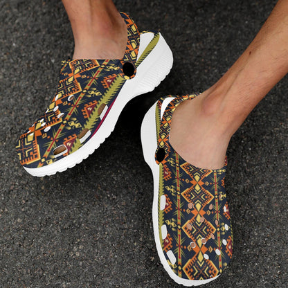 Kente Classic Design African Print Unisex Clogs Shoes