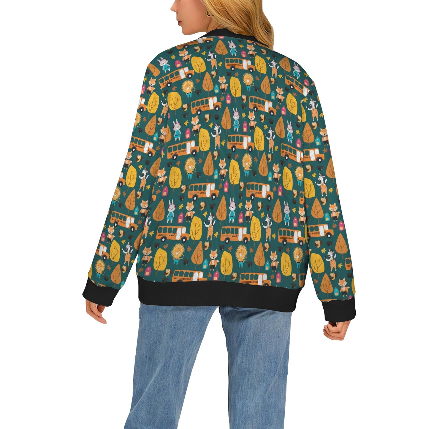 School Bus Print Design LKS309 Women's Cardigan