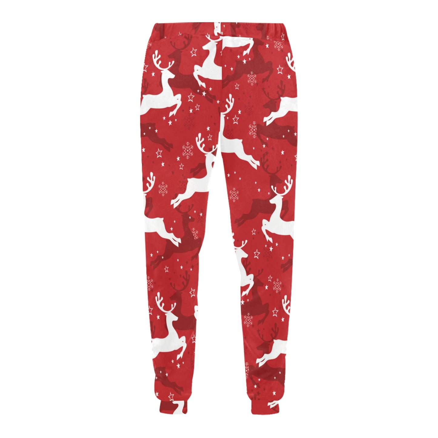 Reindeer Red Pattern Print Design 01 Men's Sweatpants