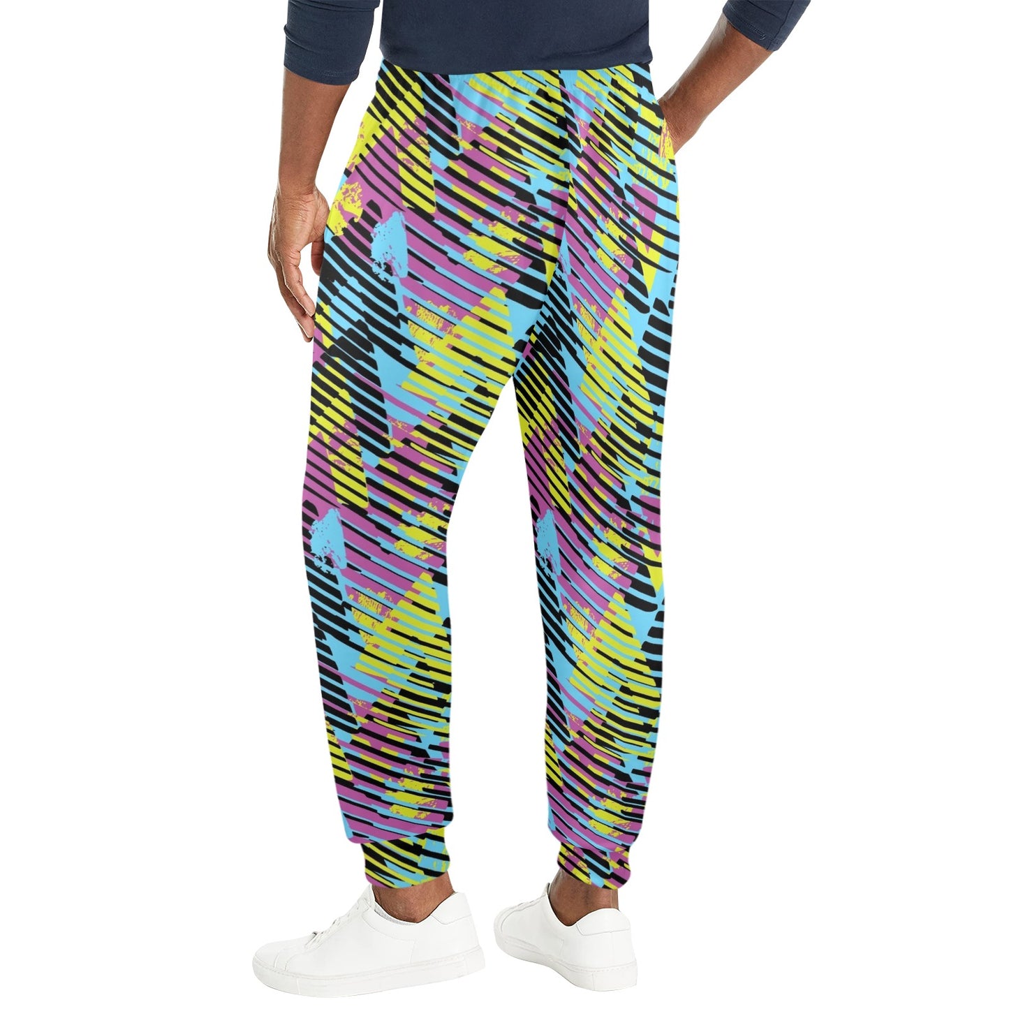 funky Design Print Pattern JJ0236 Men's Casual Track Pants