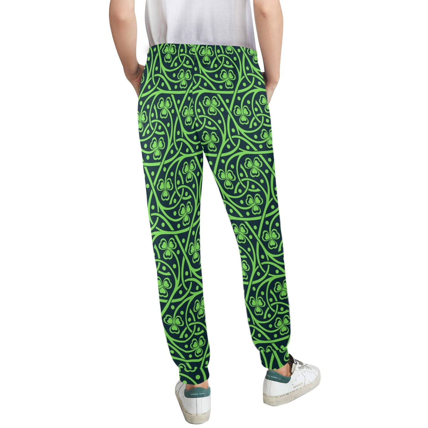 Shamrock Themed Print Women's Casual Track Pants