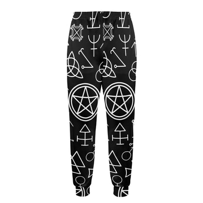 Pentagram Pattern Print Design A02 Men's Casual Track Pants