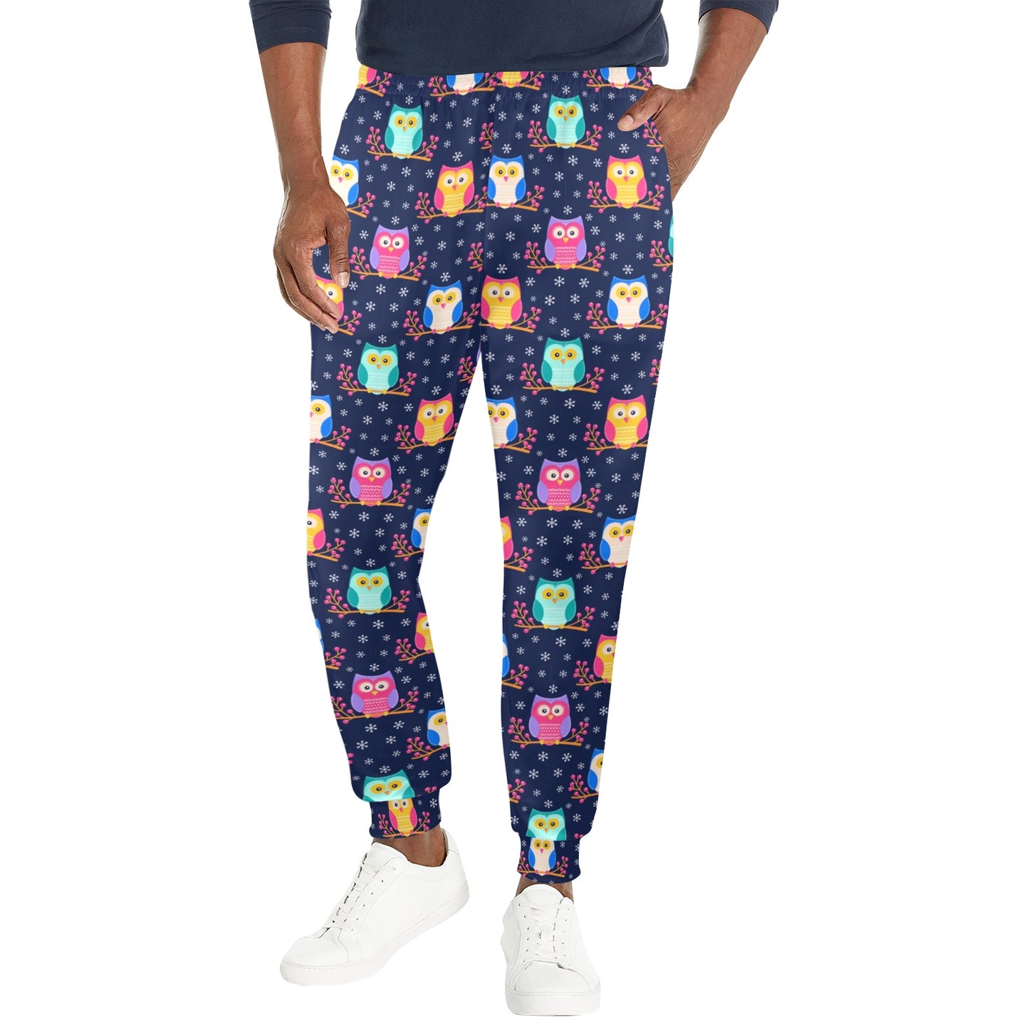 Owl Cute Themed Design Print Men's Casual Track Pants