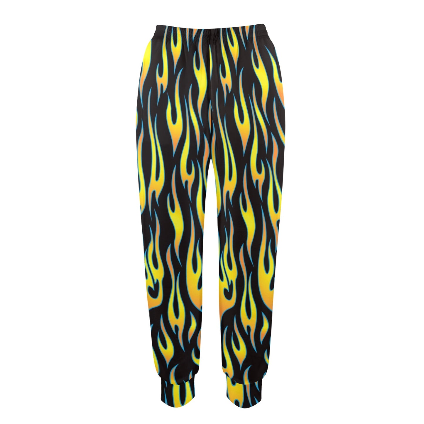 Flame Fire Yellow Pattern Women's Casual Track Pants