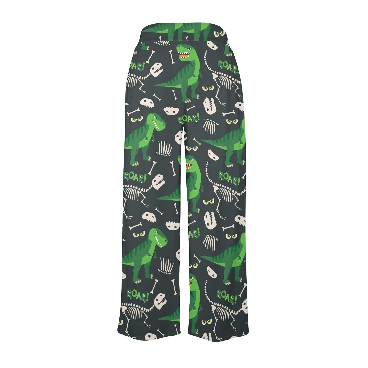 T Rex Pattern Print Design A05 Women's Wide Leg Lounge Pants