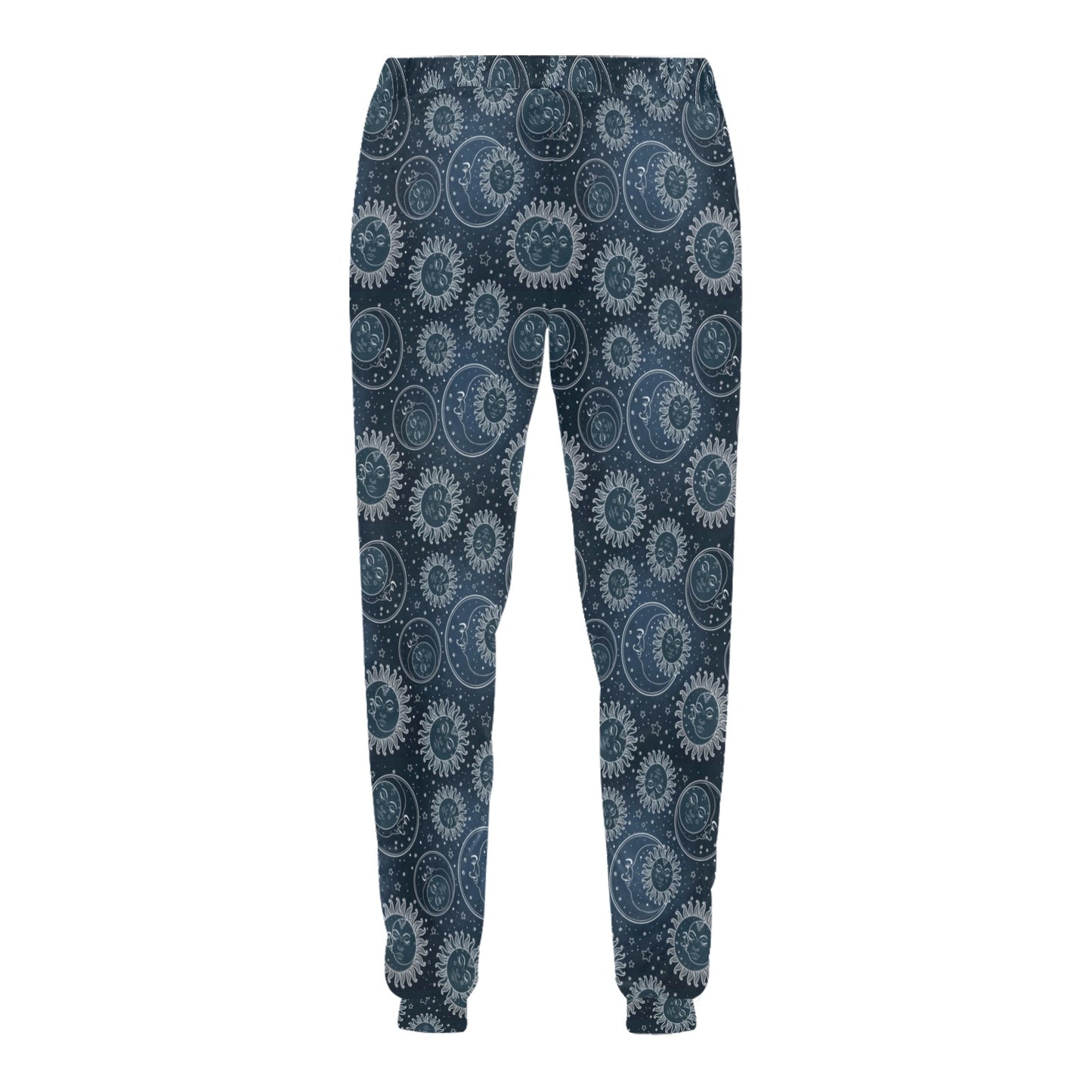 Sun Moon Tattoo Design Themed Print Men's Sweatpants
