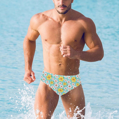 Daffodils Pattern Print Design 02 Men's Swimming Briefs