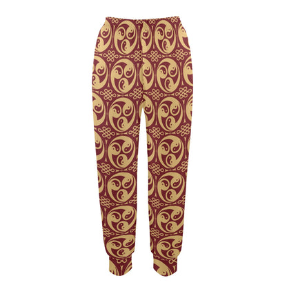 Yin Yang Style Pattern Design Print Women's Casual Track Pants