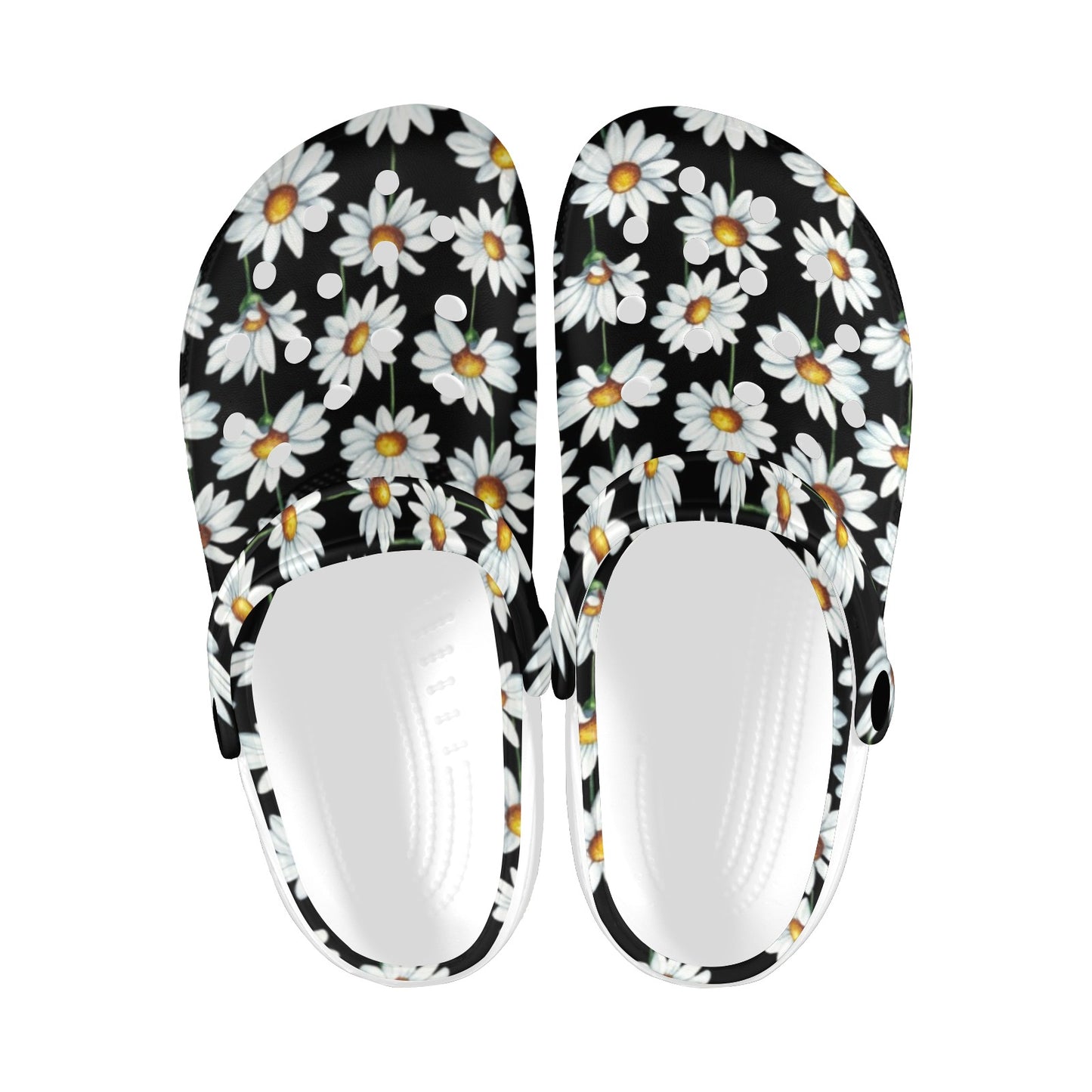 Daisy Print Pattern Unisex Clogs Shoes