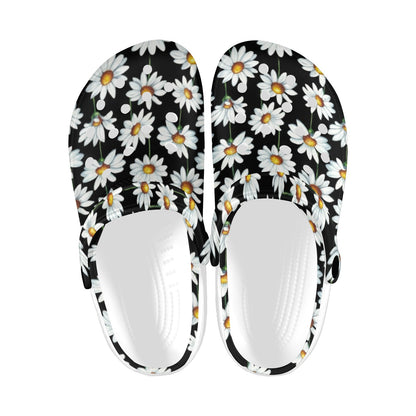 Daisy Print Pattern Unisex Clogs Shoes
