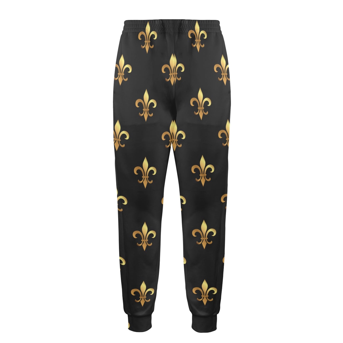 Fleur De Lis Gold Pattern Print Design 03 Men's Casual Track Pants