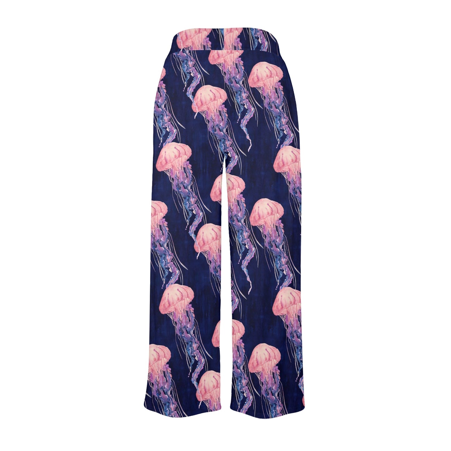 Jellyfish Pattern Print Design 03 Women's Wide Leg Lounge Pants