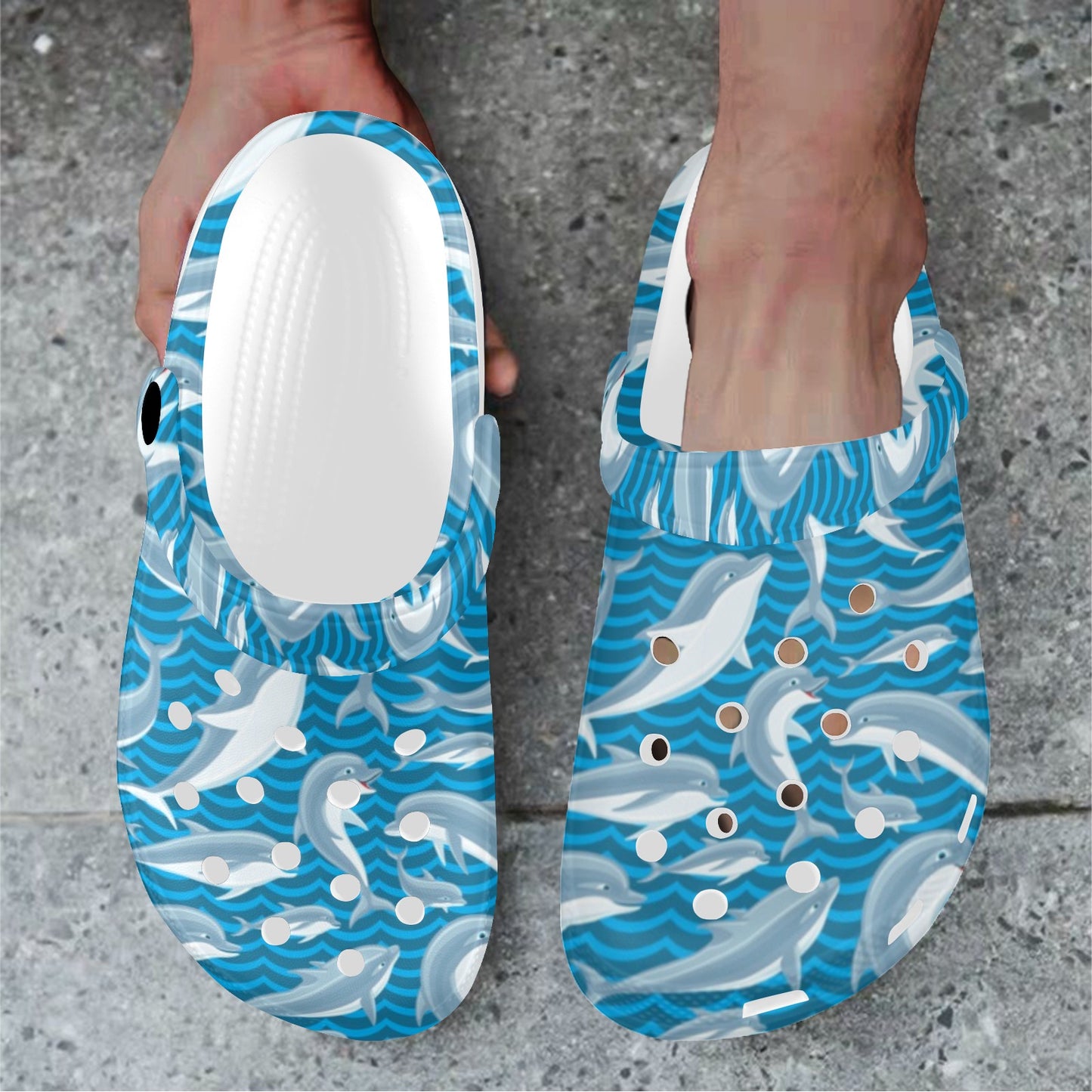 Dolphin Cute Print Pattern Unisex Clogs Shoes