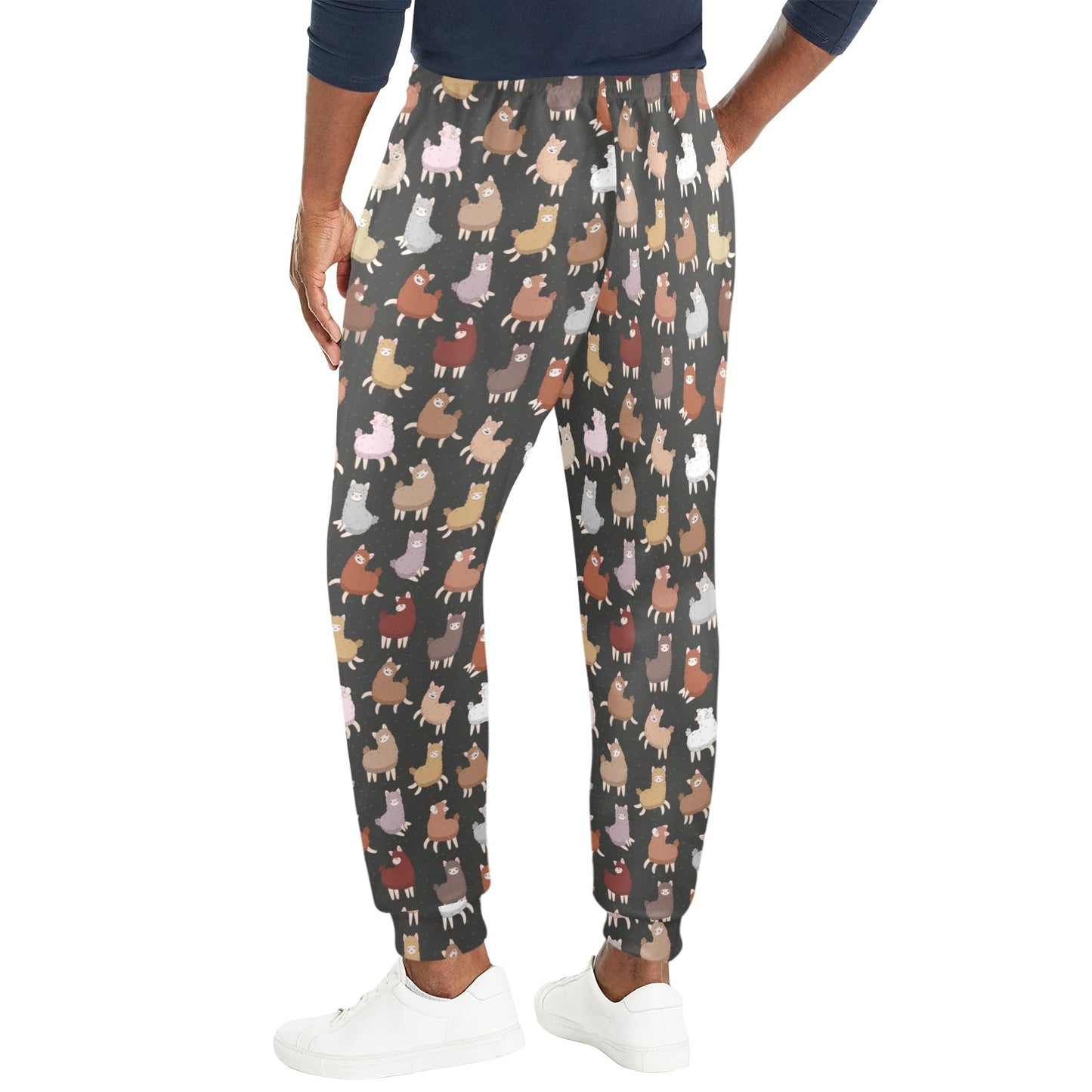Alpaca Cute Design Themed Print Men's Casual Track Pants
